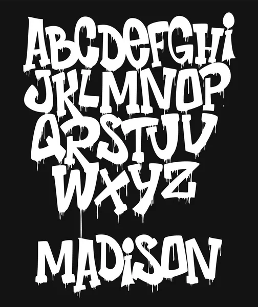 İşaretleyici Graffiti Yazı Tipi el yazısıyla yazılmış Typography vektör çizimi