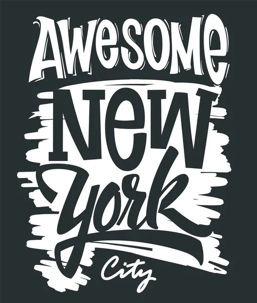 Korku veren New York City tipografi, t-shirt baskı tasarım — Stok Vektör