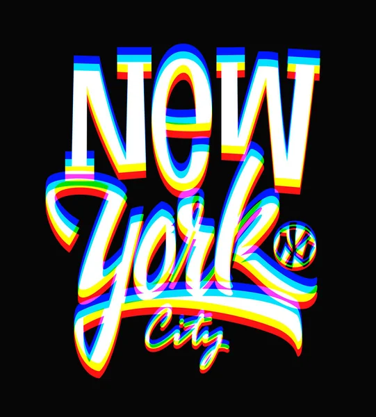 Závada New Yorku popisek, typografické design — Stockový vektor