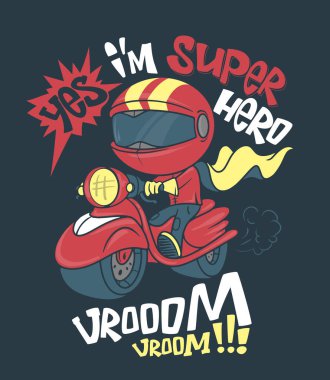 Serin scooter gömlek baskı tasarımı, vektör çizim