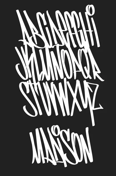 Marker Graffiti Font, ręczna ilustracja wektora Typografii — Wektor stockowy