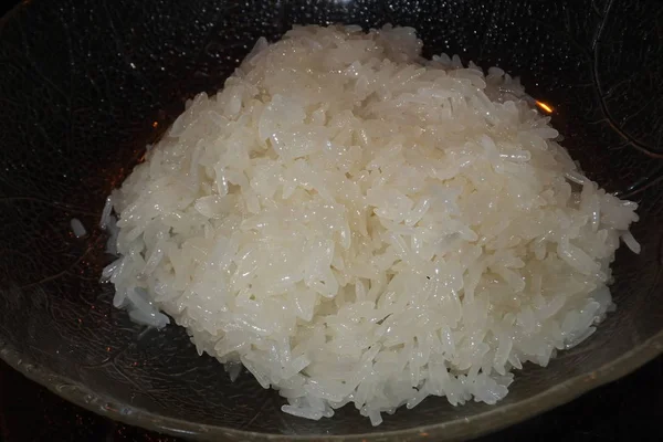 Riz Gluant Cuit Blanc — Photo