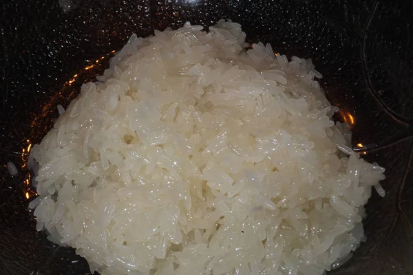 Riz Gluant Cuit Blanc — Photo