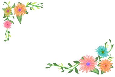 Renkli yaprakları olan çiçekli bir çerçeve