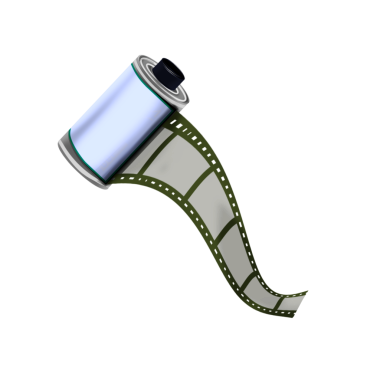 Analog bir kameradan arkaplanı olmayan bir film rulosunun çizimi