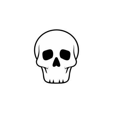 Basit bir insan kafatası düz vektör çizimi ve temiz bir çizgi tasarımı