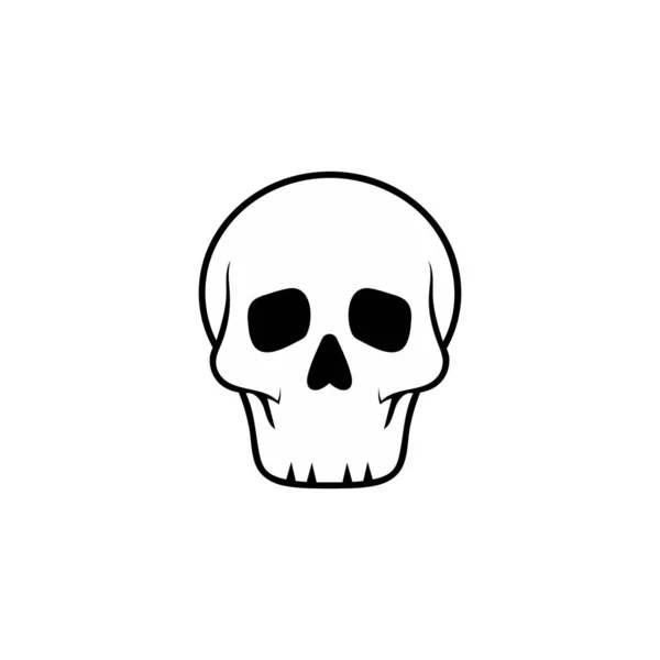 Basit bir insan kafatası düz vektör çizimi ve temiz bir çizgi tasarımı