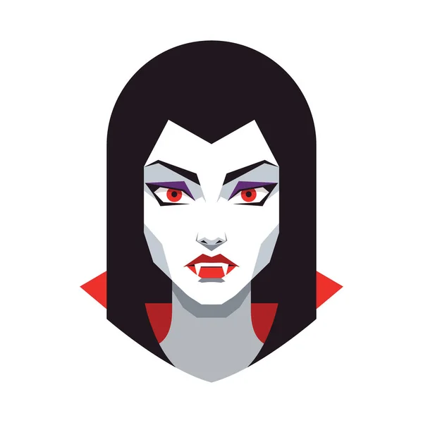 Hauntingly beautiful vampire woman portrait vector art for dark themed designs white background