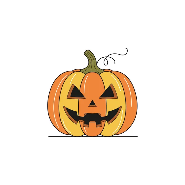 Spooky jack o lantern illustration for halloween decorations and celebrations white background