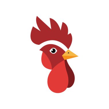 Vector art of abstract rooster head on white background