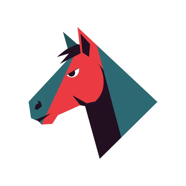 Vector art of stylized horse head on white background