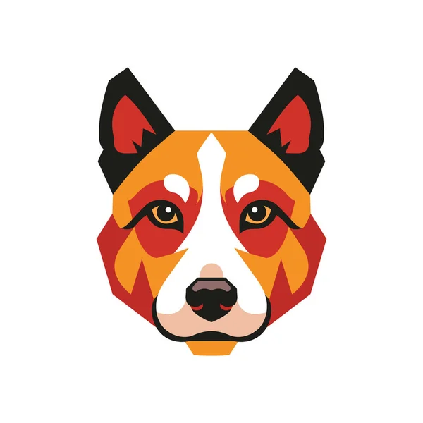 Vector art of vibrant dog face on white background