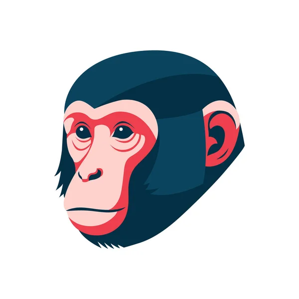 Vector art of monkey quarter face on white background