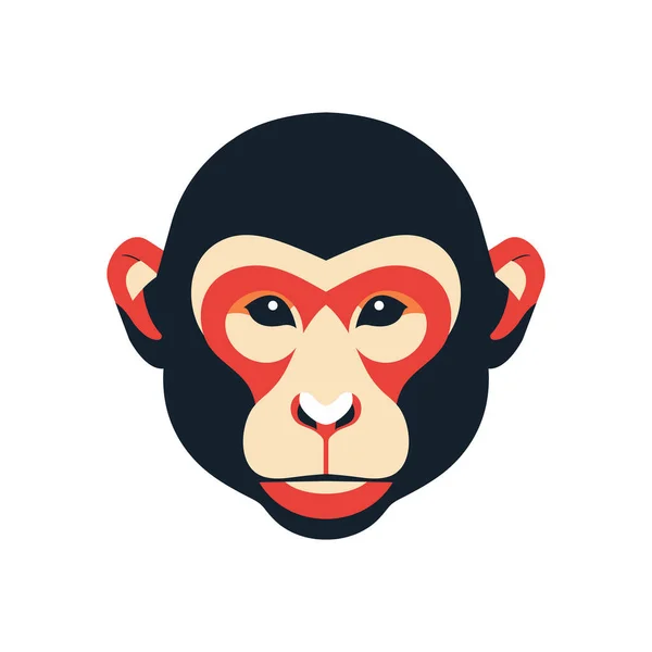 Vector art of monkey face on white background
