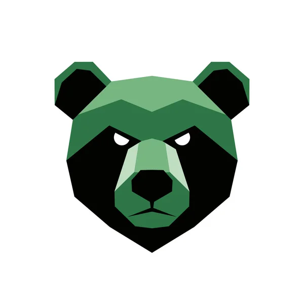 Vector art of geometric bear head on white background