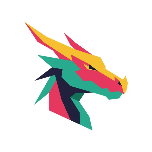Vector art of dragon head on white background
