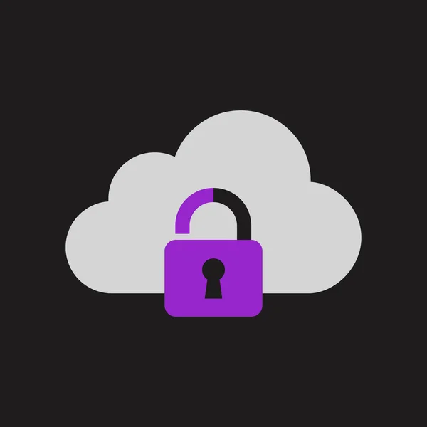 Symbolizing secure data storage and access, this image depicts a padlock protecting a fluffy cloud, representing cloud security and information privacy.