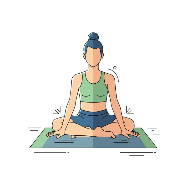 A woman gracefully performs the Padmasana (Lotus Pose) on a yoga mat, symbolizing inner peace, flexibility, and the pursuit of holistic well-being and mindful living.