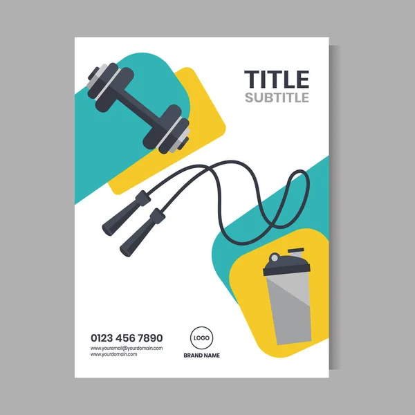 Modern and vibrant fitness flyer template showcasing essential workout equipment. Perfect for promoting gym memberships, fitness classes, or personal training services with a bold and engaging design.