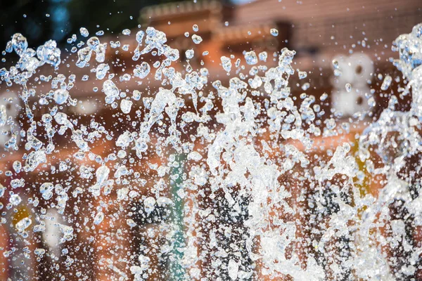 Uno Spruzzo Acqua Dalla Fontana Della Citta Struttura Sfondo — Foto Stock