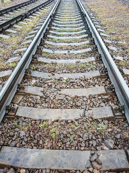 Railway rails and sleepers. Travelling to Russia.