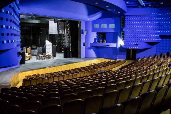Lege Auditorium Fase Het Theater Repetitie Van Het Toneelstuk — Stockfoto