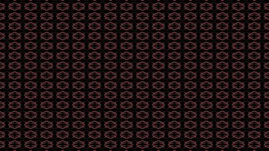 Koyu kırmızımsı bir zeminde karmaşık, elde çizilmiş çizgilerin tekrarlanarak siyah bir zemin üzerinde geometrik bir şebeke oluşturulmasını öngören modern ve ince bir kusursuz desen..