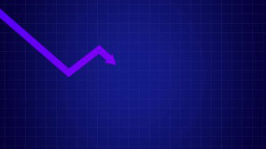 Arrow Stocks grafiği olan nakit para. Finansal kriz kavramı. Para kaybı kavramları. Nakit, ok ve dolar stokları grafiği. İş grafiği oku aşağı canlandırma