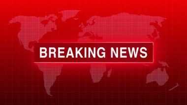 Son dakika haberleri animasyon tanıtımı dünya haritasında metni taşıyor. Genel haber politik programı. Canlı flaş haber. Son dakika haberleri dünya haritası arka planında