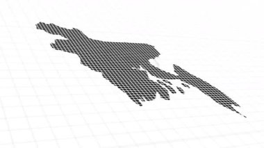 Bangladeş harita animasyonu, Parlayan neon Bangladeş harita animasyon arka planı. Kırsal alan çizgisi animasyonu. Coğrafya için dijital ülke ana hatları simgesi