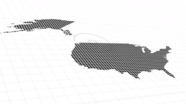 Amerika Birleşik Devletleri harita animasyonu, Parlayan neon ABD haritası animasyon arka planı. Kırsal alan çizgisi animasyonu. Coğrafya için dijital ülke ana hatları simgesi