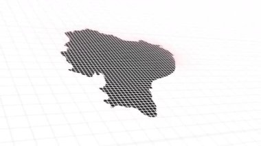 Ekvador haritası animasyonu, Parlayan Neon Ekvador haritası animasyon arka planı. Kırsal alan çizgisi animasyonu. Coğrafya için dijital ülke ana hatları simgesi