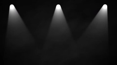 Abstract spotlight with smoke on Black Background. Spot Lights Background Loop animation concept