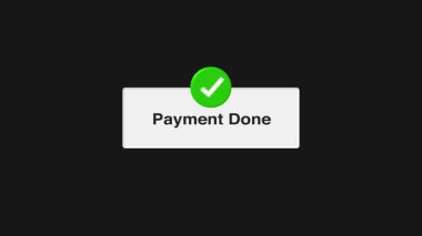 Payment done, Payment error notification animation on a green screen. Online payment Concepts. Smartphone with payment Successful notification
