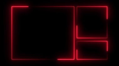 Live streaming Frame. animated neon overlay frame for live streaming and gaming templates. Twitch overlays with fiery rectangular frame