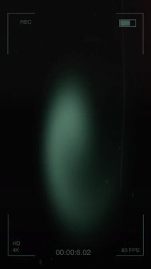 Camcorder VHS recording overlay background vertical video. Glitched Ending to an Old Analog VHS Videotape on Video camera recorder screen overlay