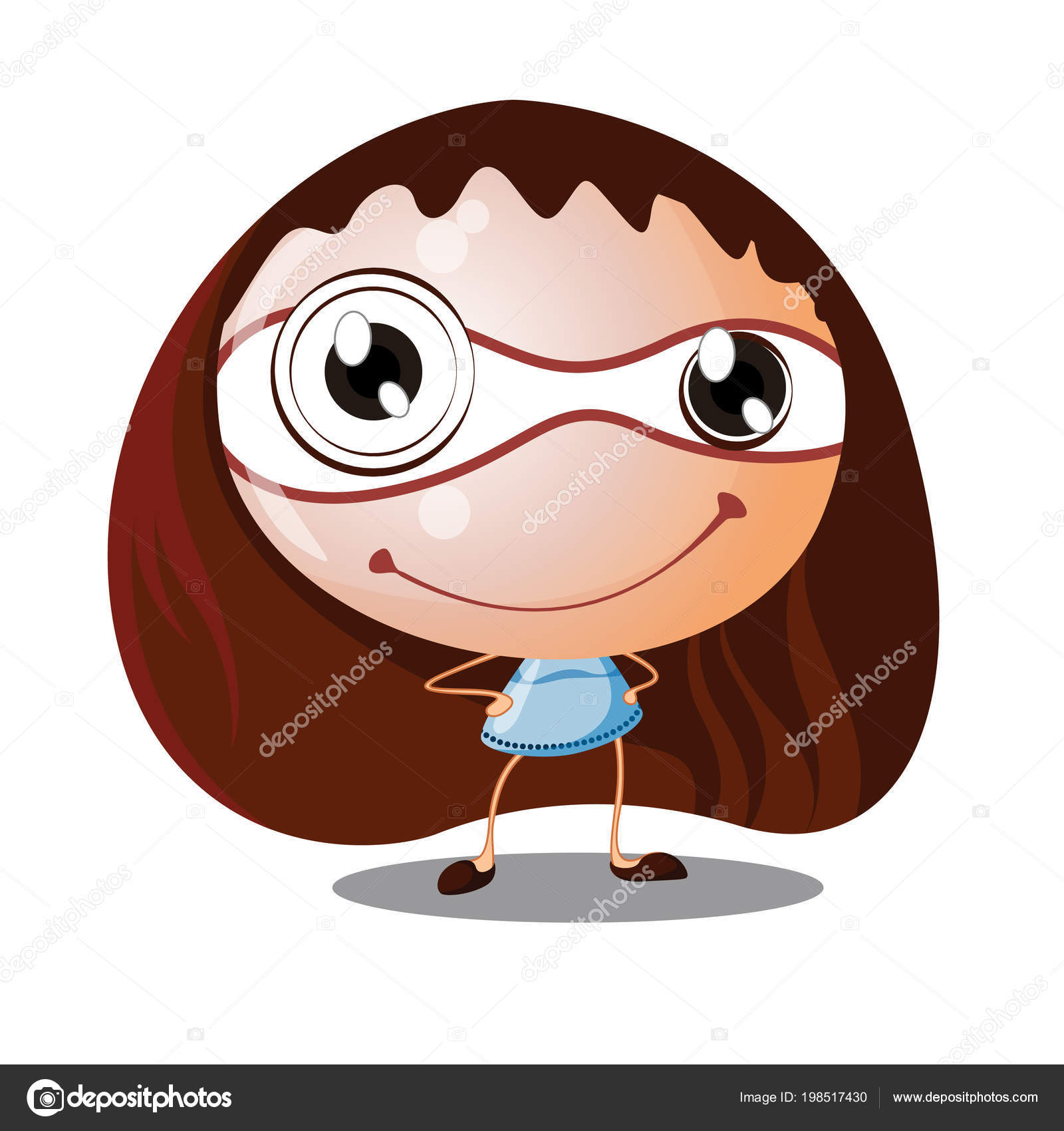 Cute Smiling Cartoon Girl Big Head Small Body Vector Illustration Stock  Vector Image by ©rashmisingh #198517430