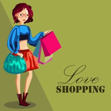     Moda kız karakter kümesi - vektör çizim karikatür 