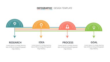 Süreç Infographic şablon tasarımı 4 adımlar - vektör çizim ile 