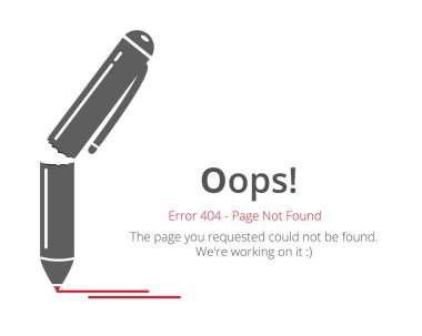 Hata 404 sayfa düzeni vektör tasarımı. Web sitesi 404 sayfa yaratıcı kavramı. İstediğiniz sayfa bulunamadı. Oops 404 hata sayfası.