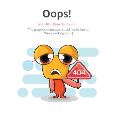 Hata 404 sayfa düzeni vektör tasarımı. Web sitesi 404 sayfa yaratıcı kavramı. İstediğiniz sayfa bulunamadı. Oops 404 hata sayfası.