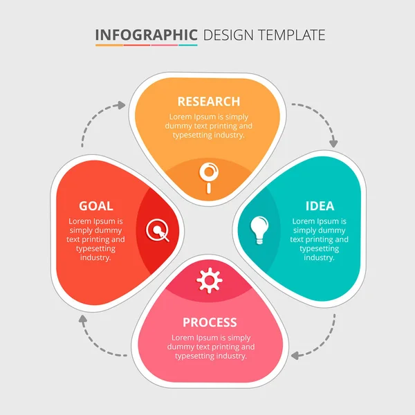 Süreç Infographic şablon tasarımı 4 adımlar - vektör çizim ile