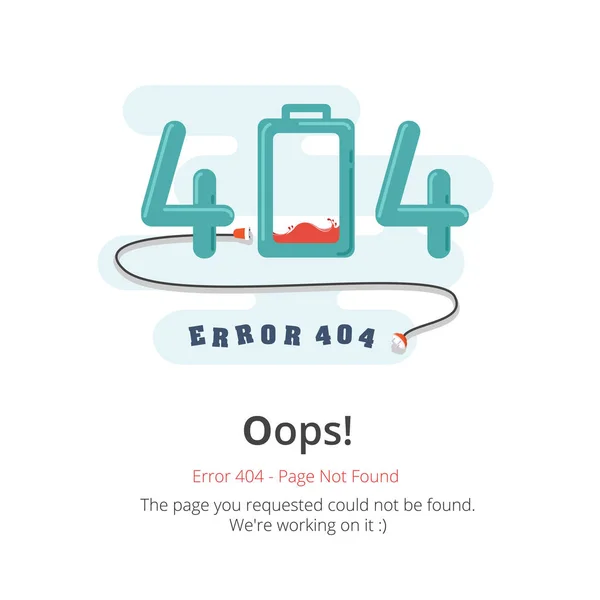 Projeto Vetorial Layout Página 404 Erro Website 404 Página Conceito — Vetor de Stock