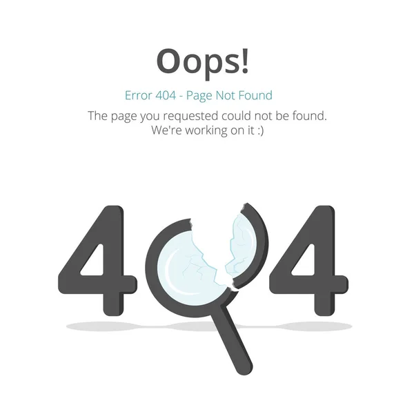 404 Hiba Oldal Elrendezés Vector Design Weboldal 404 Oldal Kreatív — Stock Vector