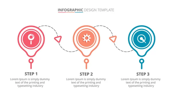 Progettazione Modelli Infografici Processo Con Passaggi Illustrazione Vettoriale Vettoriale Stock