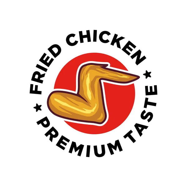 Lezzetli kızarmış tavuk logosu amblem vektör çizim şablonu. Kızarmış kanatlar