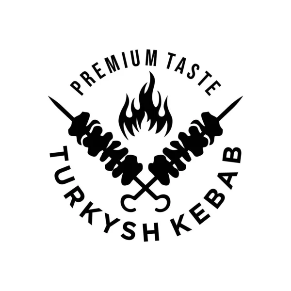 Kebap logo vektör çizim şablonu. Harf tasarımının sanat simgesi