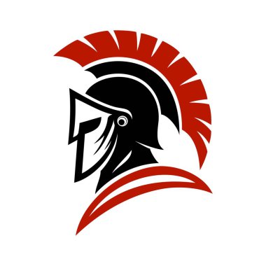 Spartalı miğfer logo vektör resimleme şablonu yan görünümü