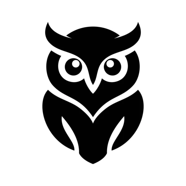 Baykuş logosu vektör çizimi şablonu. Basit sanat tasarımı siyah beyaz el çizimi