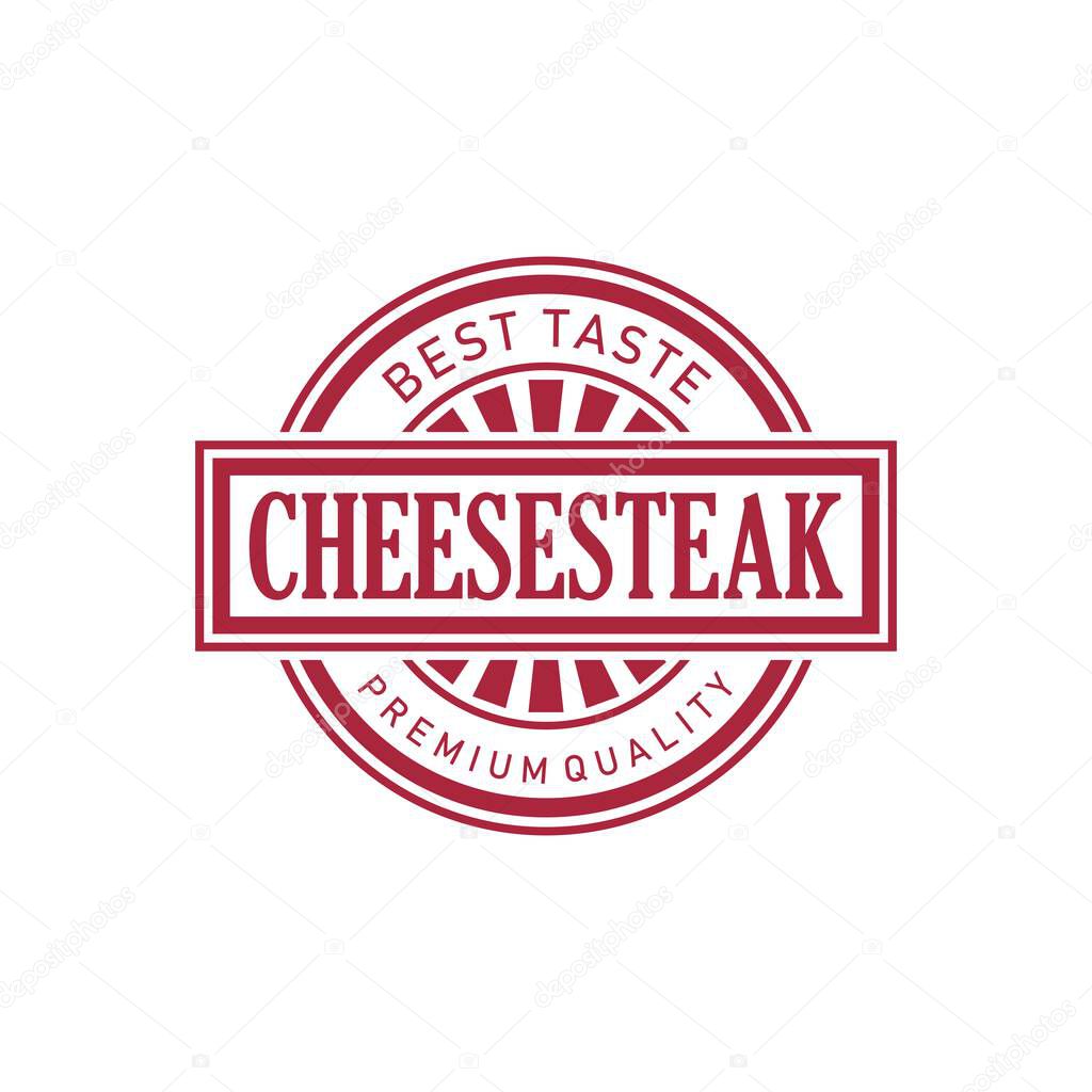 Cheese steak logo vector illustration template. Simple lettering design